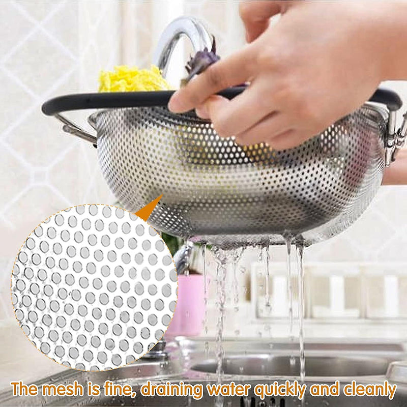 Stainless Steel Drain Basket With Extendable Rubber Handles To Fit Any Sink