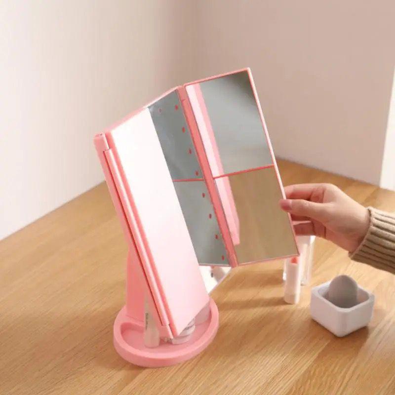 24 LED Touch Dimmable Sensor Foldable Led Mirror with 2 & 3X Magnification