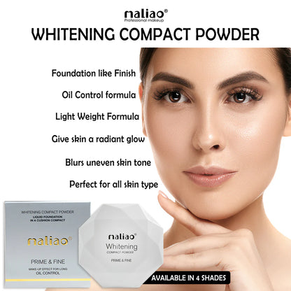 Maliao Prime & Fine Whitening Compact Powder Liquid Foundation - Radiant Perfection in a Cushion Compact