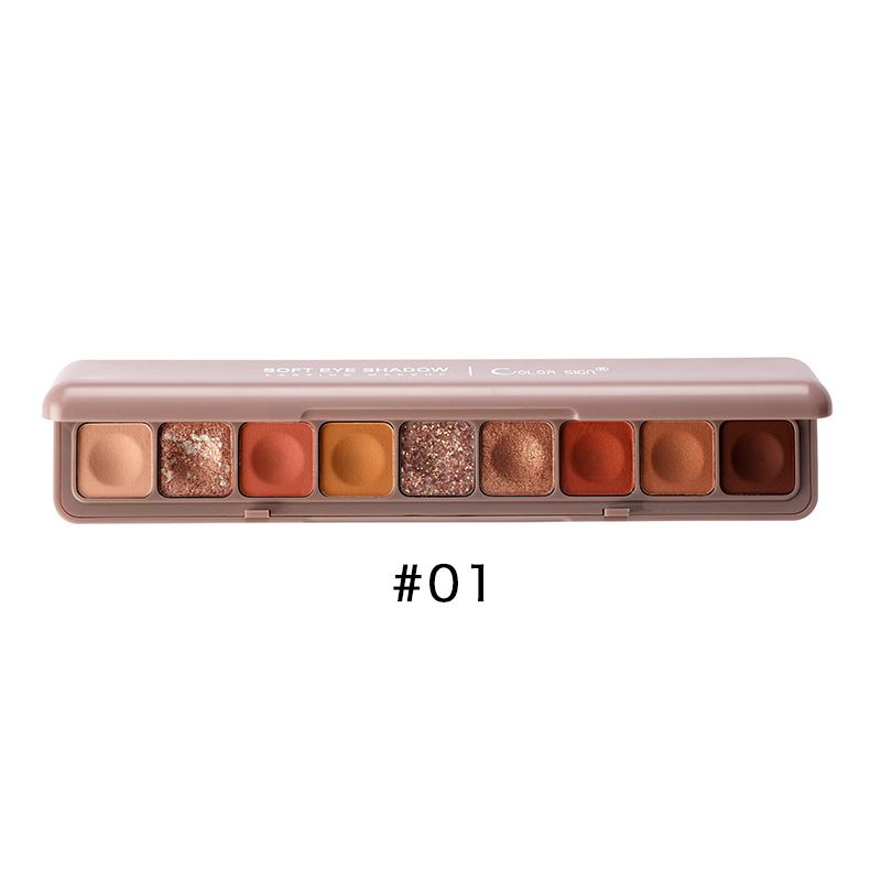 COLOR SIGN 9 Colors Glitter Eye Shadow Palette Shimmer Makeup High Pigment Eyeshadow