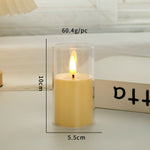 Led Flameless Candle Light With Glass Battery Powered Operated