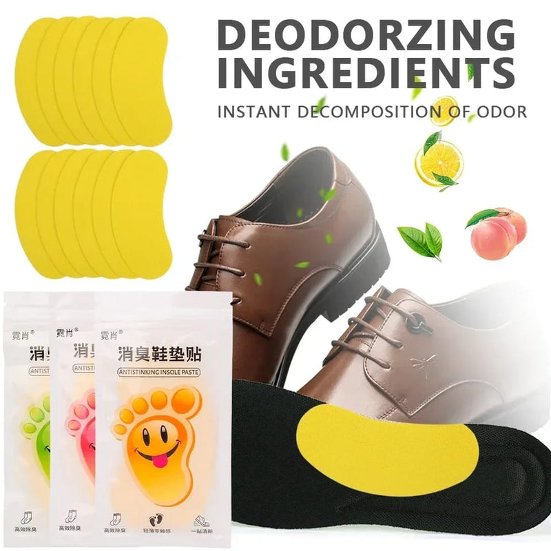 Shoes Insoles Deodorant Sticker Foot Odor Insole Sterilization Antibacterial 10Pcs Set