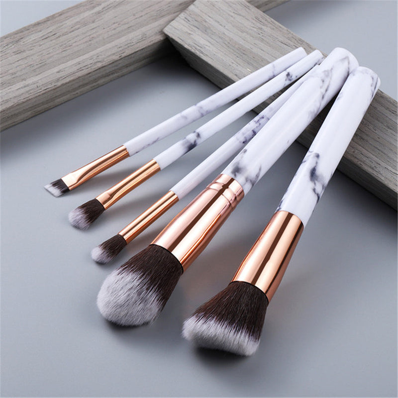 Marble Design Makeup Brush Set Pack Of 10Pcs