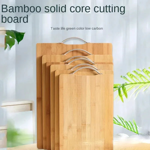 Bamboo Wooden Cutting Board With Stainless Steel Handle