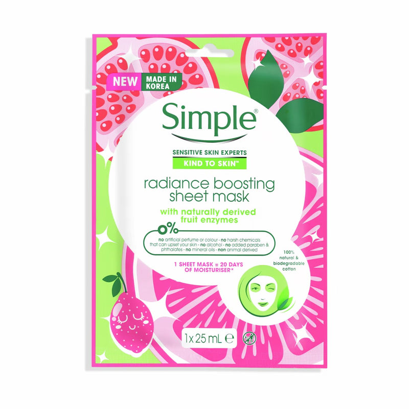 Simple Kind to Skin Radiance Boosting Sheet Mask