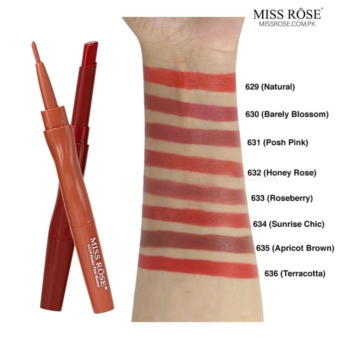 Miss Rose 2in1 Combination Lipstick + Lip liner 24Pcs Set