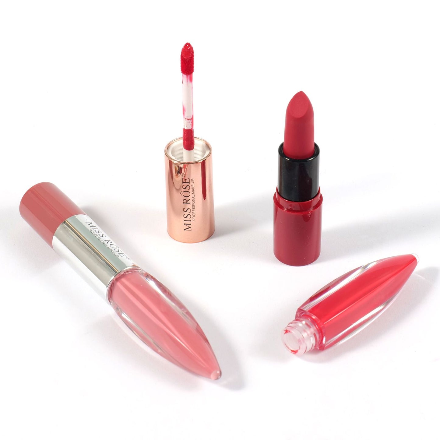 Miss Rose Dual-Ended 2in1 Matte Lipstick And Lipgloss 12Pcs Set