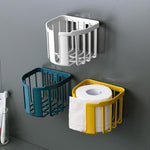 Punch-Free Toilet Paper Shelf Bathroom Kitchen Tissue Box Wall-Mounted Sticky Paper Storage Box Toilet Paper Holder Roll Paper