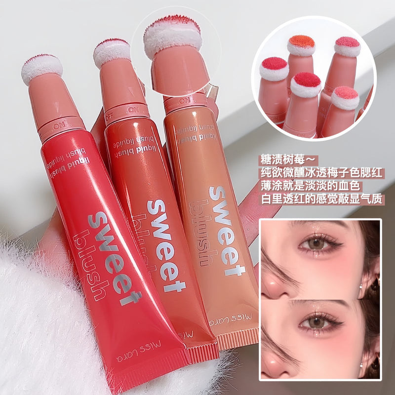 Miss Lara Korean Sweet Blush Liquid Blushes Puff Tube