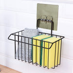 Iron Material Wall Mounted Storage Rack With Small Cleaning Cloth Hanging Capacity Storage Rack Organizer