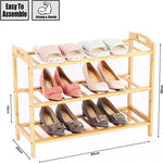 3 Tier Bamboo Wooden Shoe Rack Shoe Organizer