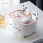 Multifunctional Tissue Box With Remote Mobile Glasses And Pen Holder