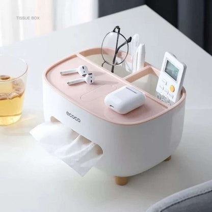 Multifunctional Ecco Tissue Box With Remote Mobile Glasses And Pen Holder