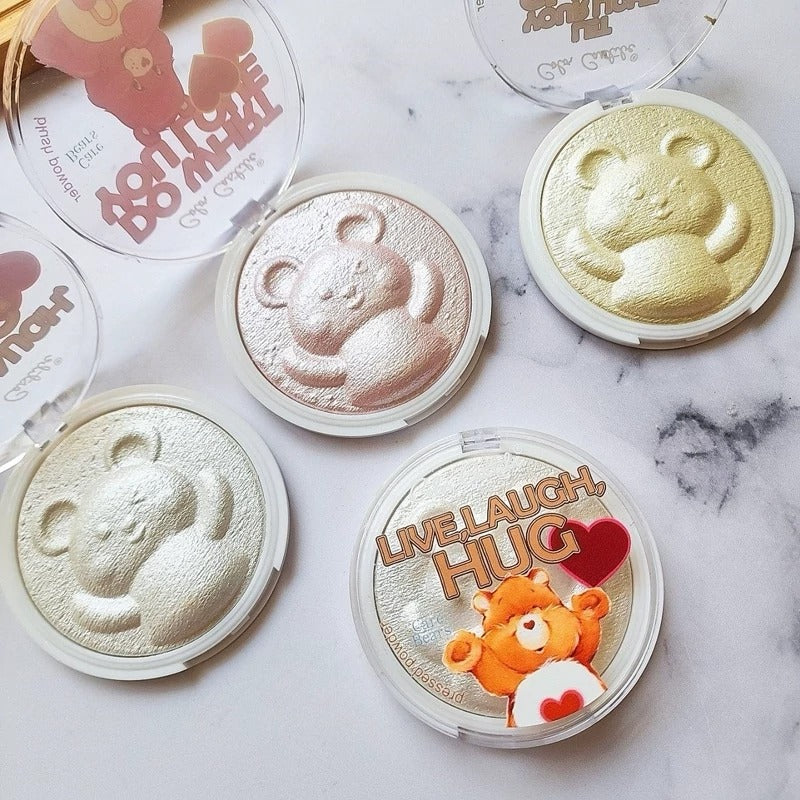 Color Castle Live Laugh Hug Original Bear Highlighter Pressed Powder Pack of 3 Set