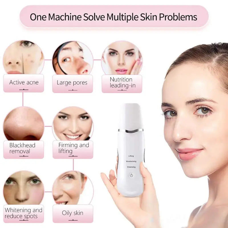 Home Face Pore Cleaning Massage Spatula Machine Exfoliating & Suctioning Blackheads & Acne