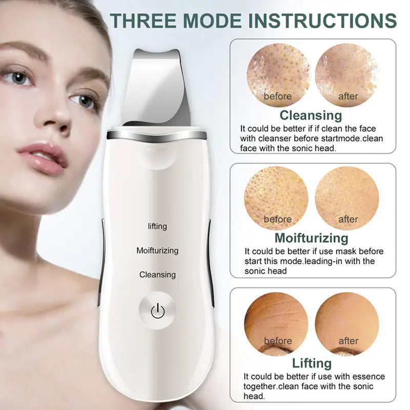 Home Face Pore Cleaning Massage Spatula Machine Exfoliating & Suctioning Blackheads & Acne