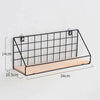 Iron Material Wall Mounted Checks & Boxes Wall Shelf Storage Rack Organizer