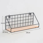 Iron Material Wall Mounted Checks & Boxes Wall Shelf Storage Rack Organizer