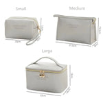 Set of 3Pcs PU Leather Makeup Travel Bag