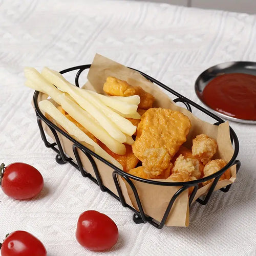 Iron Material Snacks On The Wheels Serving Platter Creative Food Basket