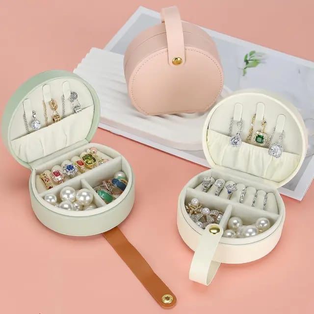 Multipurpose Mini Jewelry Organizer PU Leather Jewelry Case Storage Box