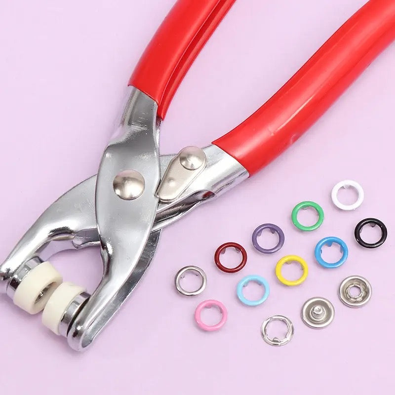 Metal Snap Button Pliers Hand Press Tool (50-Pcs Button Include)