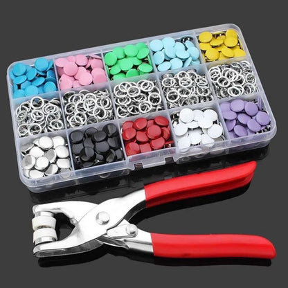 Metal Snap Button Pliers Hand Press Tool (50-Pcs Button Include)