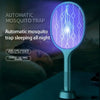 USB Rechargeable 2in1 LED Mosquito Killer Lamp 3500V Electric Flies Swatter Bug Zapper Racket