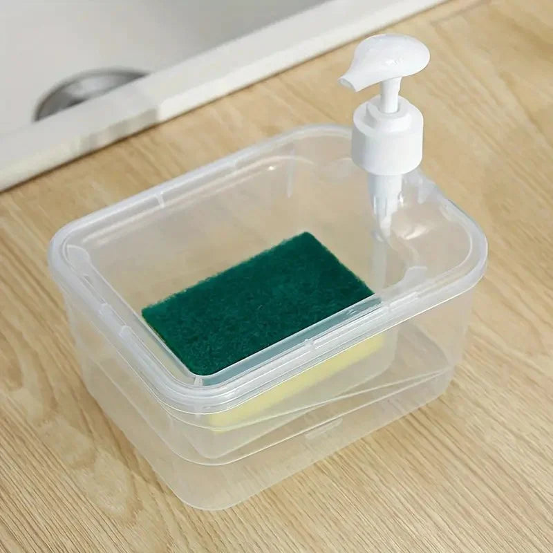 Soap Dispenser With Sponge Holder Square Shape Large Capacity