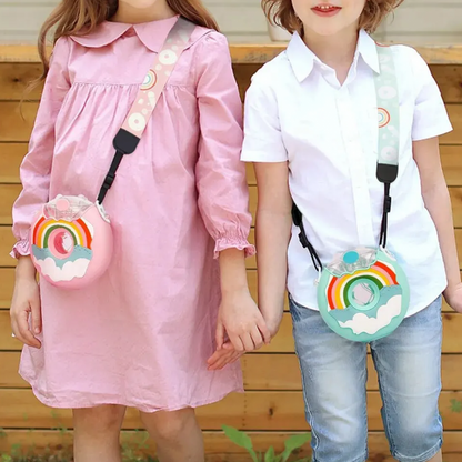 Silicone And Plastic Delicious Kids Donut Sipper Water Bottle With Straw