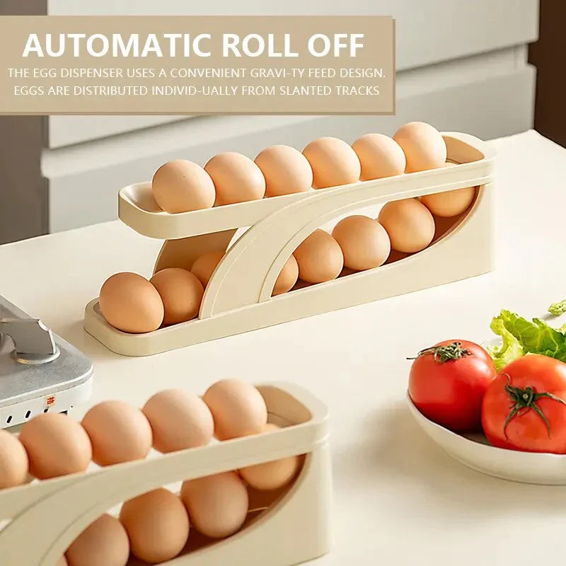 Double Layer Counter Top Automatic Egg Roller Rack Tray Storage Box