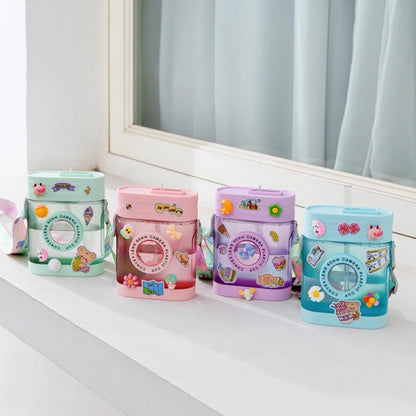 Camera Shape Cute Water Bottle With Adjustable Shoulder Strap