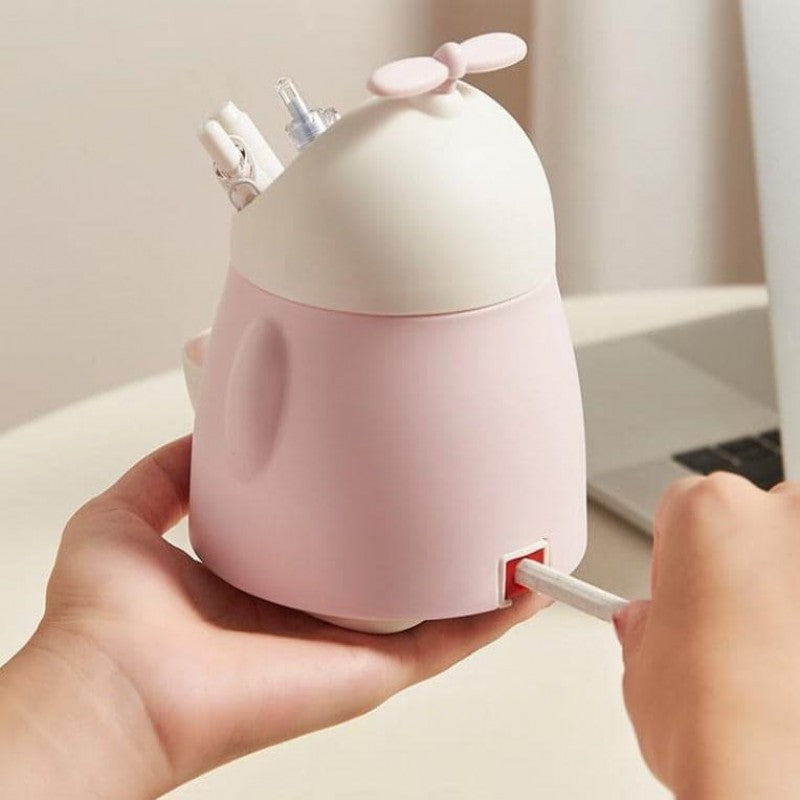 Multifunctional Cute Eve Storage Bucket Pen Holder With Sharpener