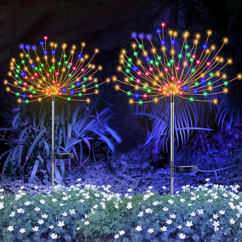 Solar Firework Light Waterproof Outdoor 8 Lighting Modes Fairy String Solar Lights Garden Decoration 200LED Warm Light