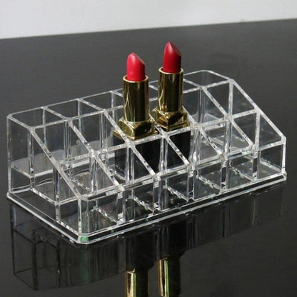 Lipstick Storage Box with 18 Grids, Transparent Acrylic Lipstick Display Stand, Cosmetic Makeup Organizer, Lipstick Holder Lipstick, Jewelry