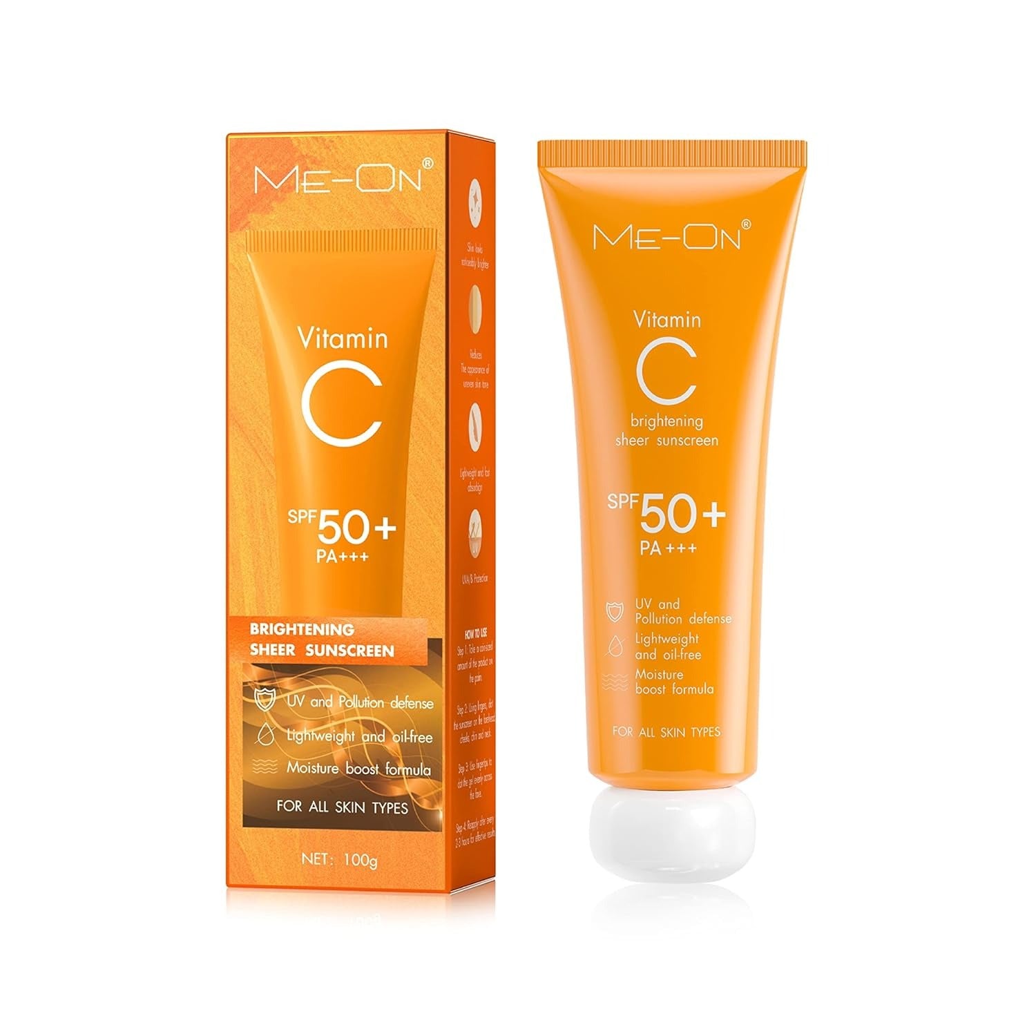 Me-On Vitamin C Brightening Sheer Sunscreen SPF 50+ Pa+++ Sunblock