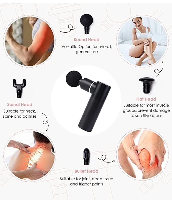 Portable Mini Fascial Gun Deep Muscle Massager Head and Face Massager Muscle Relaxation Facial Gun