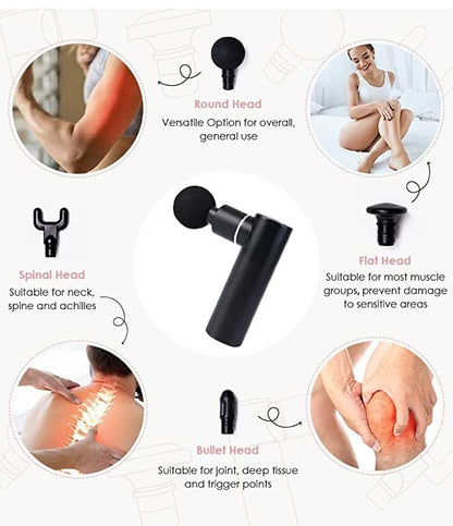 Portable Mini Fascial Gun Deep Muscle Massager Head and Face Massager Muscle Relaxation Facial Gun