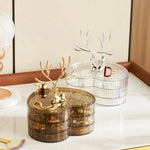 3 Layer Acrylic Heart Shape With Deer On Top Head Jewelry Organizer