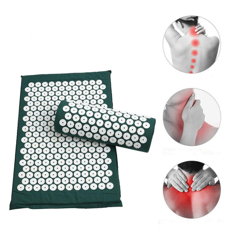 Acupressure Mat and Pillow Set For Back and Neck Pain Relief Cushion Pillow Anti Stress Acupuncture pad Needle Massager