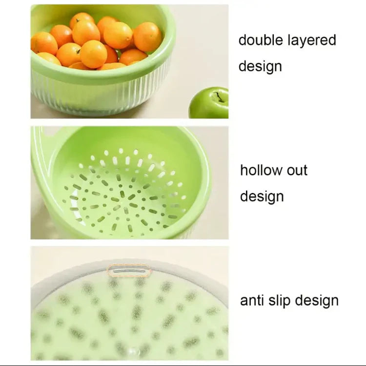 Double Layer Drain Basket With Bowl Strainer