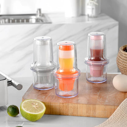Extruded Silicone BBQ Oil Brush With Acrylic Bottle