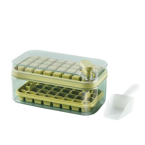 32 Grid Silicone Ice Cube Tray Mold With Lid Shovel Storage Box