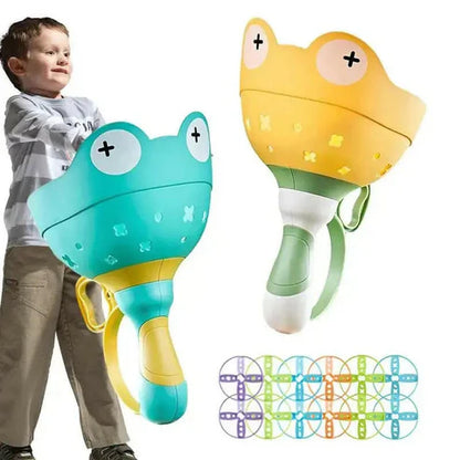 Flying Disc Launcher Toys Manual Capture Catching Outdoor Games For Kids