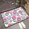 Absorbent Mat Flower Soft Diatom 3D Mud Floor Mat Bathroom Non-Slip Rug