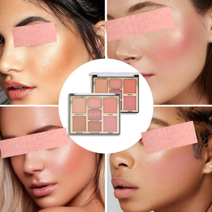 Miss Rose 7 Colors Blush Bright Shimmer Powder Professional Facial Highlight Palette