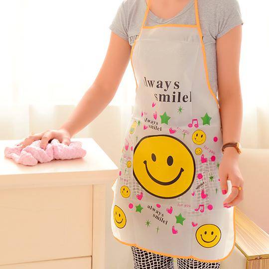 Kitchen Apron Multicolor Printed PVC Waterproof 1Pcs