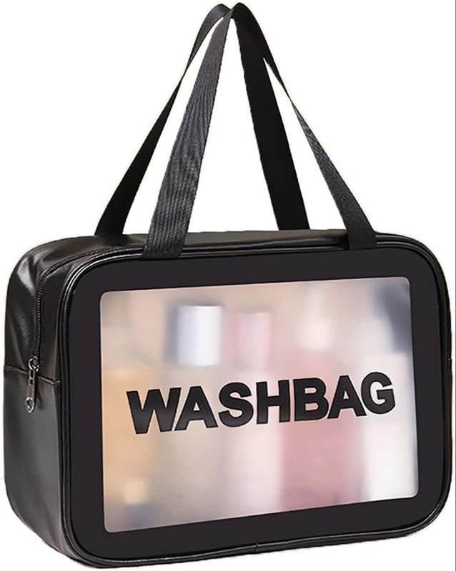 Travel Makeup Bag Clear Waterproof – Portable Transparent Wash Bag for Cosmetics & Essentials