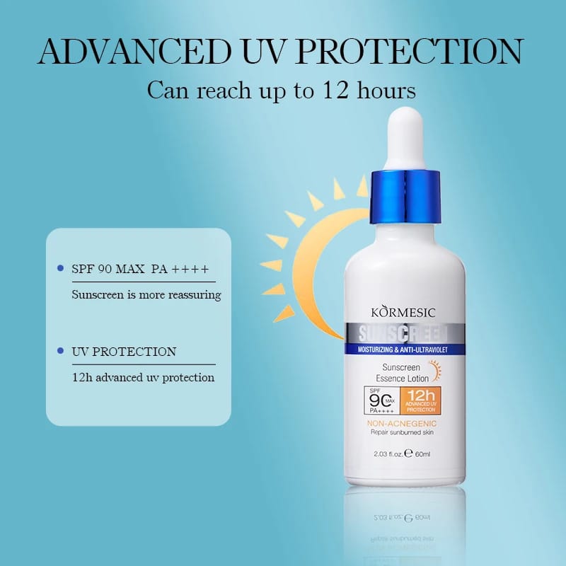 KORMESIC Moisturizing And Anti-Ultravoilet Sunscreen Essence Lotion SPF90 Max Pa++++ 12h Advanced UV Protection Non-Acnegenic