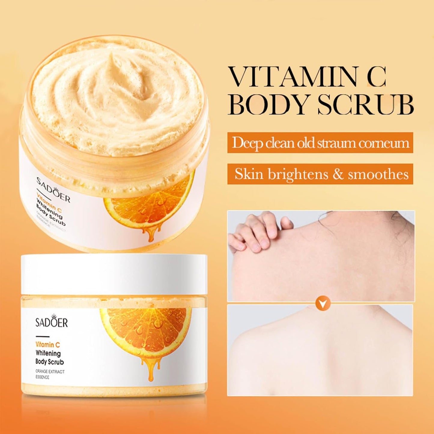 SADOER Vitamin C Exfoliating Extract Citrus Essence Whitening Body Scrub